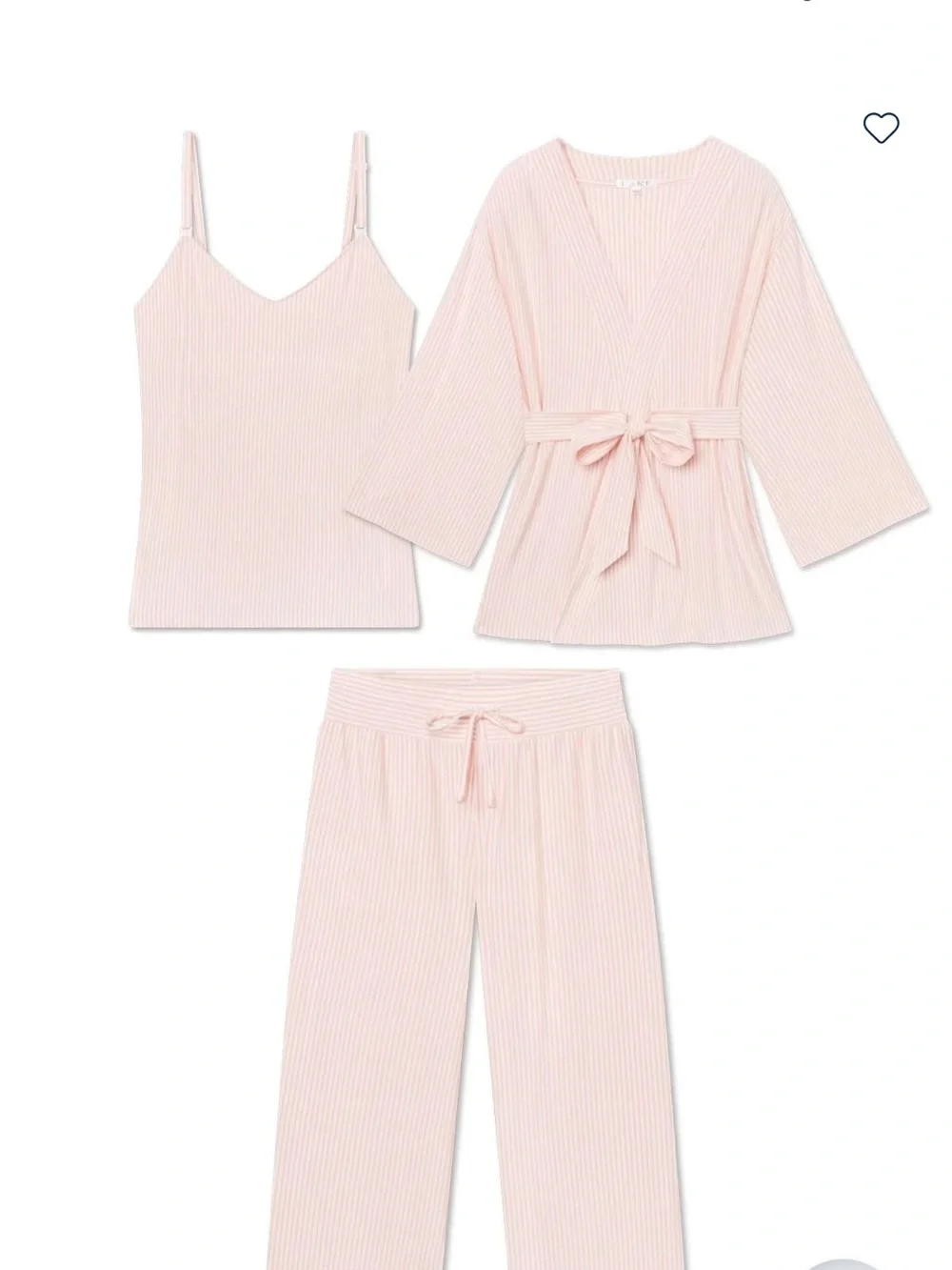 Maternity Ribbed Wrap Pajama Set — Light Pink